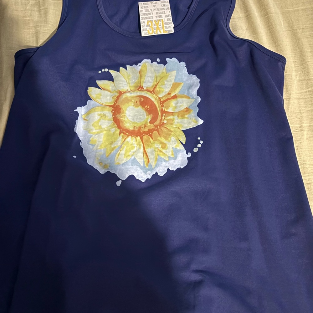 Lularoe tank top 3x sunflower print new with tag